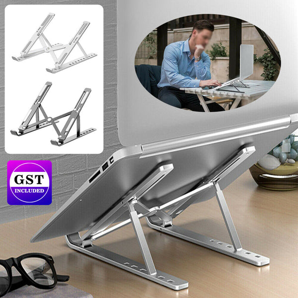 Portable Adjustable Metal Laptop Stand Foldable Desktop Tripod Tray NEW