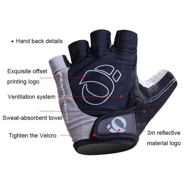 Pair Cycling Bicycle Half Finger Bike Gloves Unisex Anti Slip Padded Outdoor AU