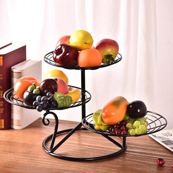 3 Tier Metal Fruit Vegetable Basket Bowl Holder Stand Storage Kitchen Decorative