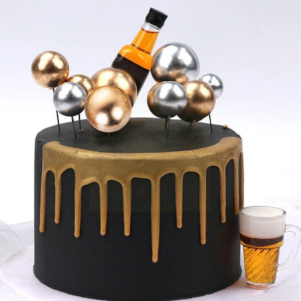 10/20 Golden Ball Cake Topper Birthday Party Cupcake Topper for Cake Decoration