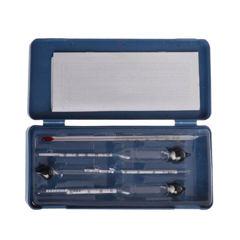 0-100% Hydrometer Alcoholmeter Alcohol Tester Meter+Thermometer Tools Set AU