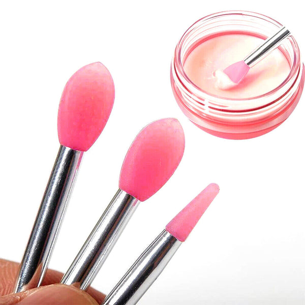 3PCS Silicone Lip Balms Lip Mask Brush with Sucker Dust Cover Makeup Applicator