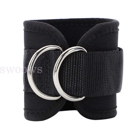 Weight Lifting Ankle D-Ring Strap Pulley Cable Kickbacks Attachment Gym Leg