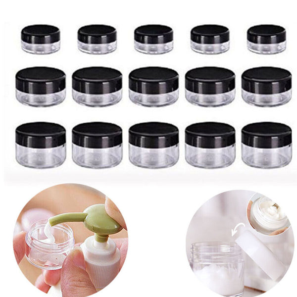 3/5g Plastic Cosmetic Containers Face Cream Lip Balm Sample Jars Pots