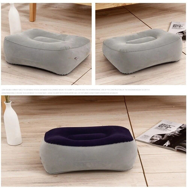 Travel Inflatable Foot Rest Air Pillow Cushion Office Home Leg Footrest Relax AU