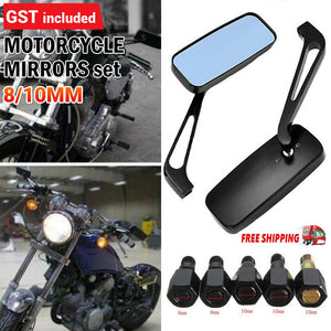 8/10mm MOTORCYCLE MIRRORS For CHOPPER CRUISER BOBBER CAFE RACER SCRAMBLWER.