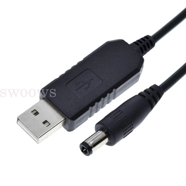 USB to 5V DC barrel jack plug adaptor converter power supply cable 5.5 x 2.1mm