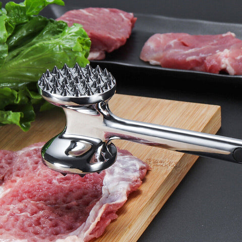 Double Sides Meat Tenderizer Tool Meat Tenderizer Tool Hammer Stainless Steel AU