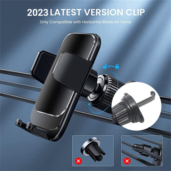 Car Phone Holder Mount Vent Grip Lock System 360° Rotation For iPhone Samsung