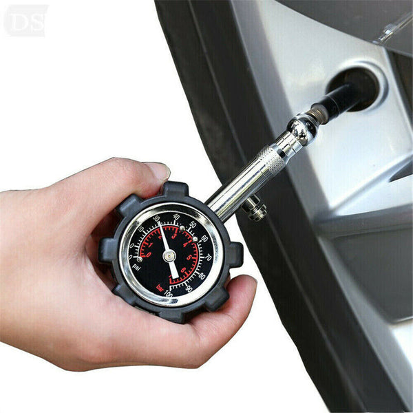 Tyre Air Measurement Tire Pressure Gauge 100 PSI Fit Car Truck Motorcycle Bike