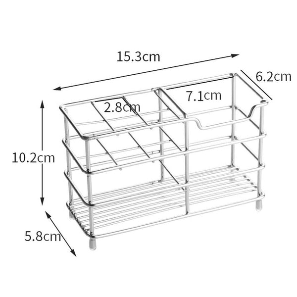 Non-Slip Organizer Toothbrush Holder Stainless Steel Stand Bathroom Toothpaste