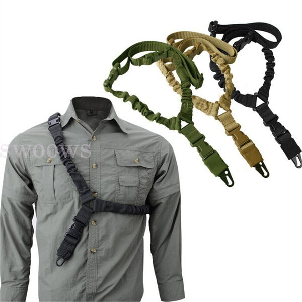 Tactical 2 Point Rifle Gun Sling Strap Adjustable Shotgun Belt Swivel Mount