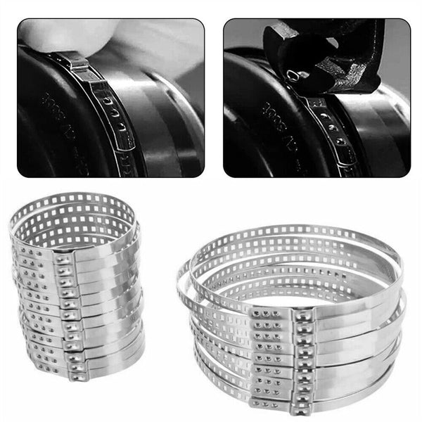 12X Adjustable CV Boot Joint Clamp Stainless Steel Clamps Clips 2 Size Universal