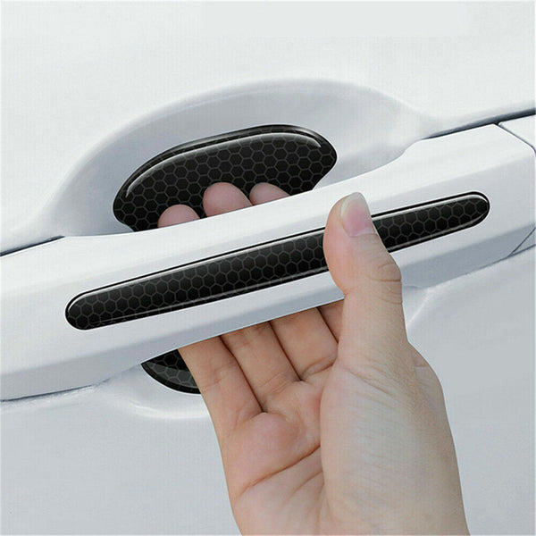 Reflective Car Door Handle Sticker Carbon Fiber Anti-Scratches Films Protectors