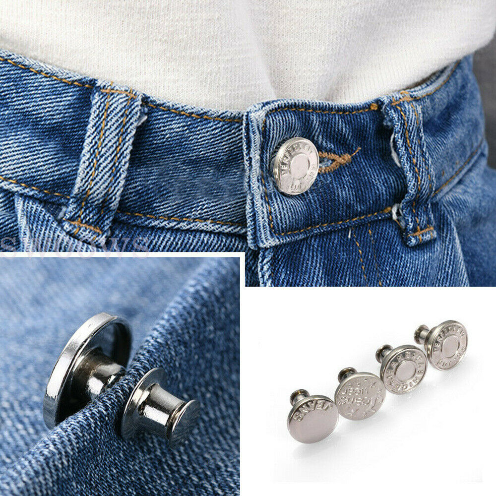 15 PCS Button Pins for Jeans Adjustable Jean Button No Sew Instant Pants  Button