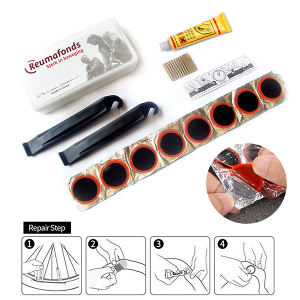 15pcs Rubber Tire Tyre Tube Patch Glue Cycling Bicycle Bike Puncture Repair Kit