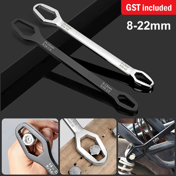 Universal Torx Screw Nuts Wrench 8-22mm Double Head Ratchet Spanner Repair Tools