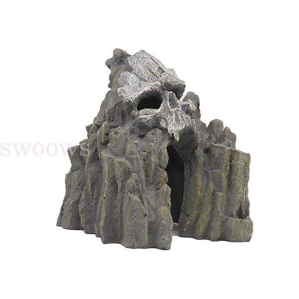 Aquarium Skull Mountain Cave Rockery Ornament Fish Tank Landscape Stone