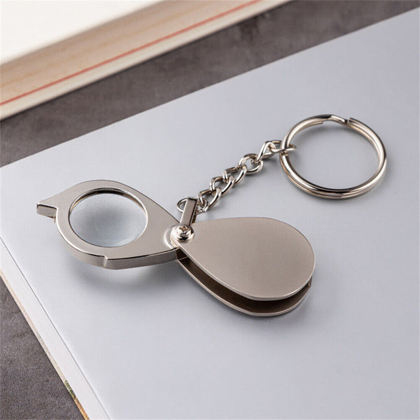 Portable 15X Folding Key Ring Mini Magnifier Key Chain Magnifying Glass Loupe AU