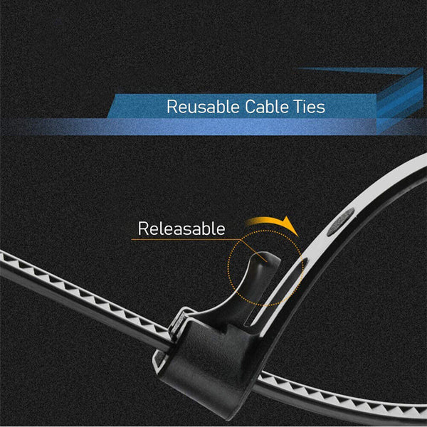 Up to 120X Cable Ties Zip Nylon Plastic Releasable Reusable Wraps Ratchet Wire