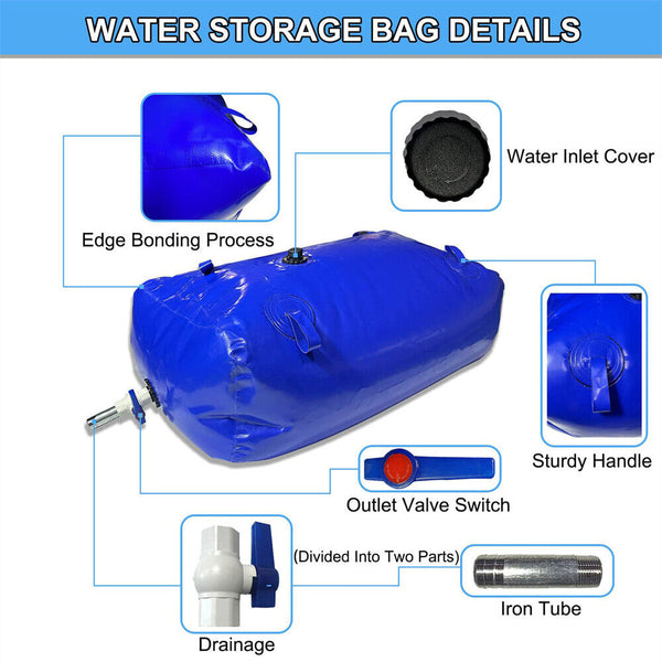 110L Large Water Bladder Tank Water Storage Bag For Camping Fishing Boating