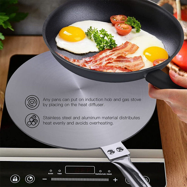 20cm Stainless Steel Induction Plate Cook Top Converter Heat Interface Disc AU