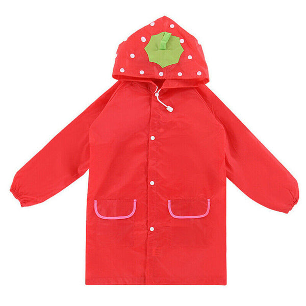 Toddler Girls Boys Baby Cartoon Raincoat Rain Hooded Poncho Coat Kids Outwear AU