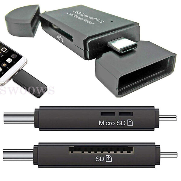 Micro USB OTG to USB 2.0 Adapter SD/Micro SD Card Reader For Smartphones/PC