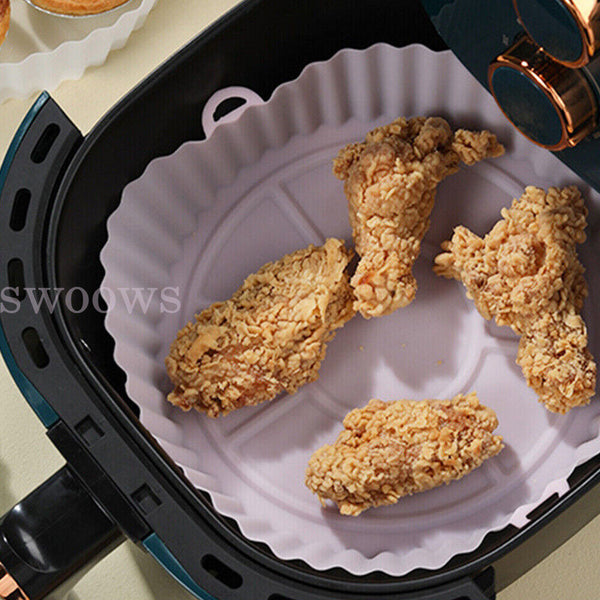 1/2pcs Air Fryer Silicone Basket Pot Liners Baking Tray Replacement Accessories