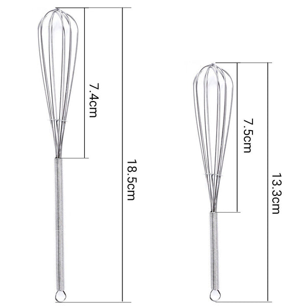 5 7 inch 2Pcs Whisk Set Whiskettes Egg Gravy Sauce Mini Kitchen Tool Whisks AU