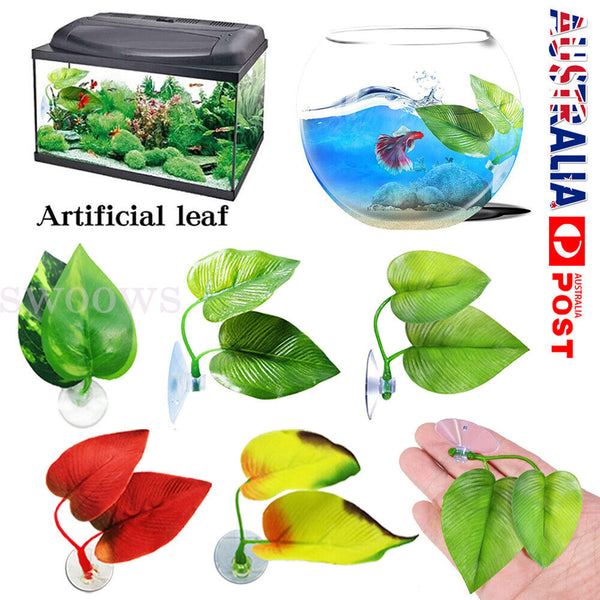 Artificial Plant Leaf Betta Hammock Fish Rest Bed Tropical Aquarium Decor