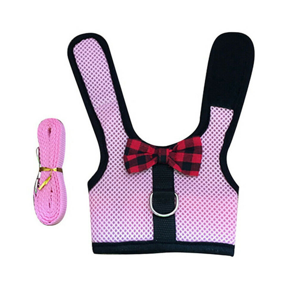 Rabbit Vest Harness Leash Lead Small Animal Pet Mesh Hamster Bunny Traction Rope