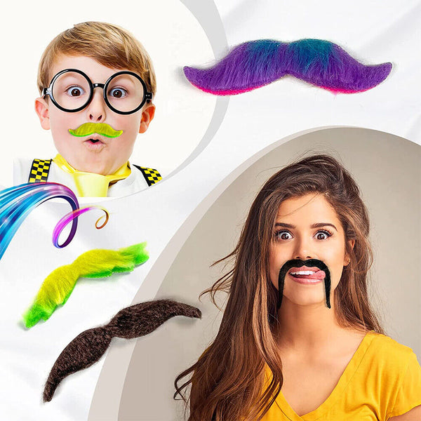 54PCS/SET Fancy Costume Fake Beards Fake Mustache Kids and Adults Self Adhesive