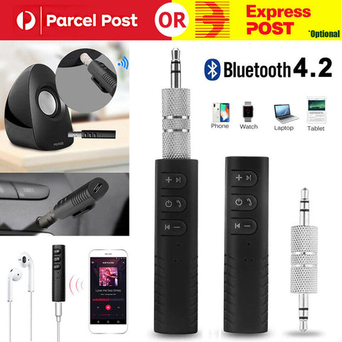 Wireless Bluetooth 3.5mm AUX Audio Music Receiver Stereo Home Car Adapter AU NEW