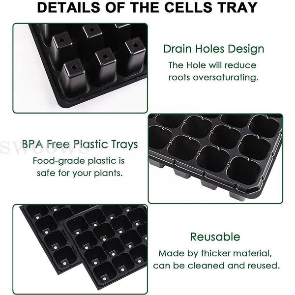 10Pcs Plant Seed Grow Box Propagation Nursery Seedling Tray Starter Gardening