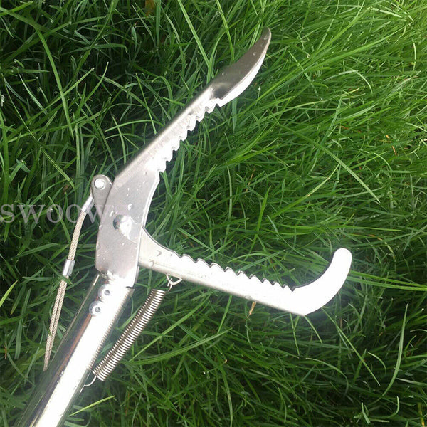 Stainless Steel Snake Tongs Grabber Catcher Wide Jaw Snake Pliers Foldable 1.2m