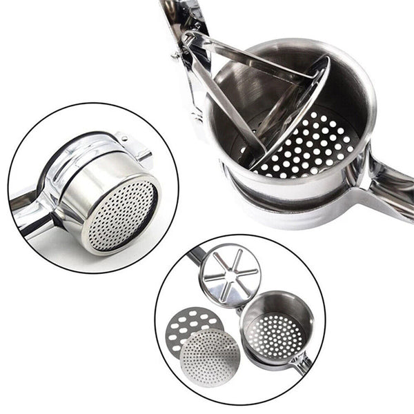 Potato Ricer Masher Fruit Press With 3 Discs Professional All Stainless Steel AU