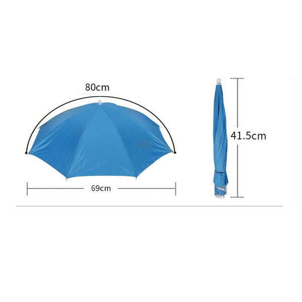 Sun Umbrella Hat Outdoor Rain Foldable Golf Fishing Camping Headwear Head Cap AU