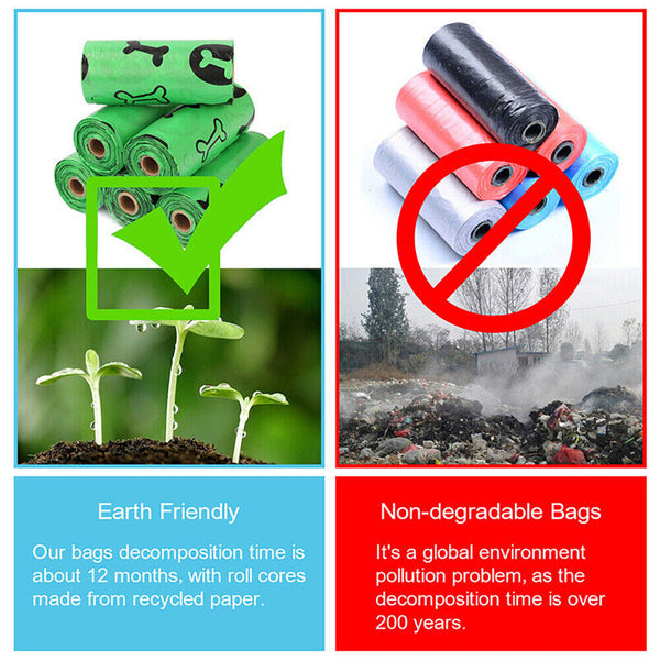 1-20ROLLBiodegradable & Compostable Dog Poo Bags Pet Poop Bag Garbage Disposable