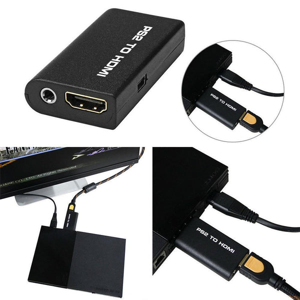 New PS2 to HDMI Video Converter Composite AV to HDMI PlayStation 2 HD Adapter