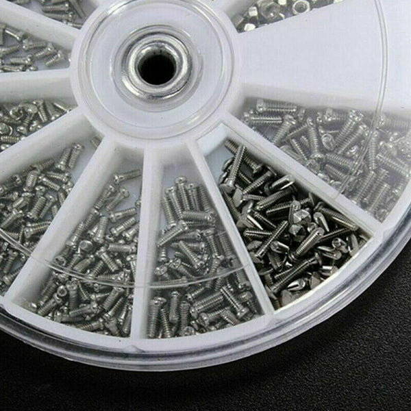 600pcs Mini Screws Nuts Stainless Steel M1 M1.2 M1.4 M1.6 Repairing Box Set