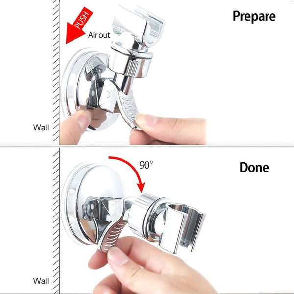 1/2x Adjustable Bracket Suction Shower Head Handset Holder Bathroom Wall Mount