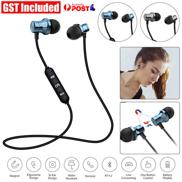 Sweatproof Wireless Bluetooth Earphones Headphones Sport Gym For iPhone iPad