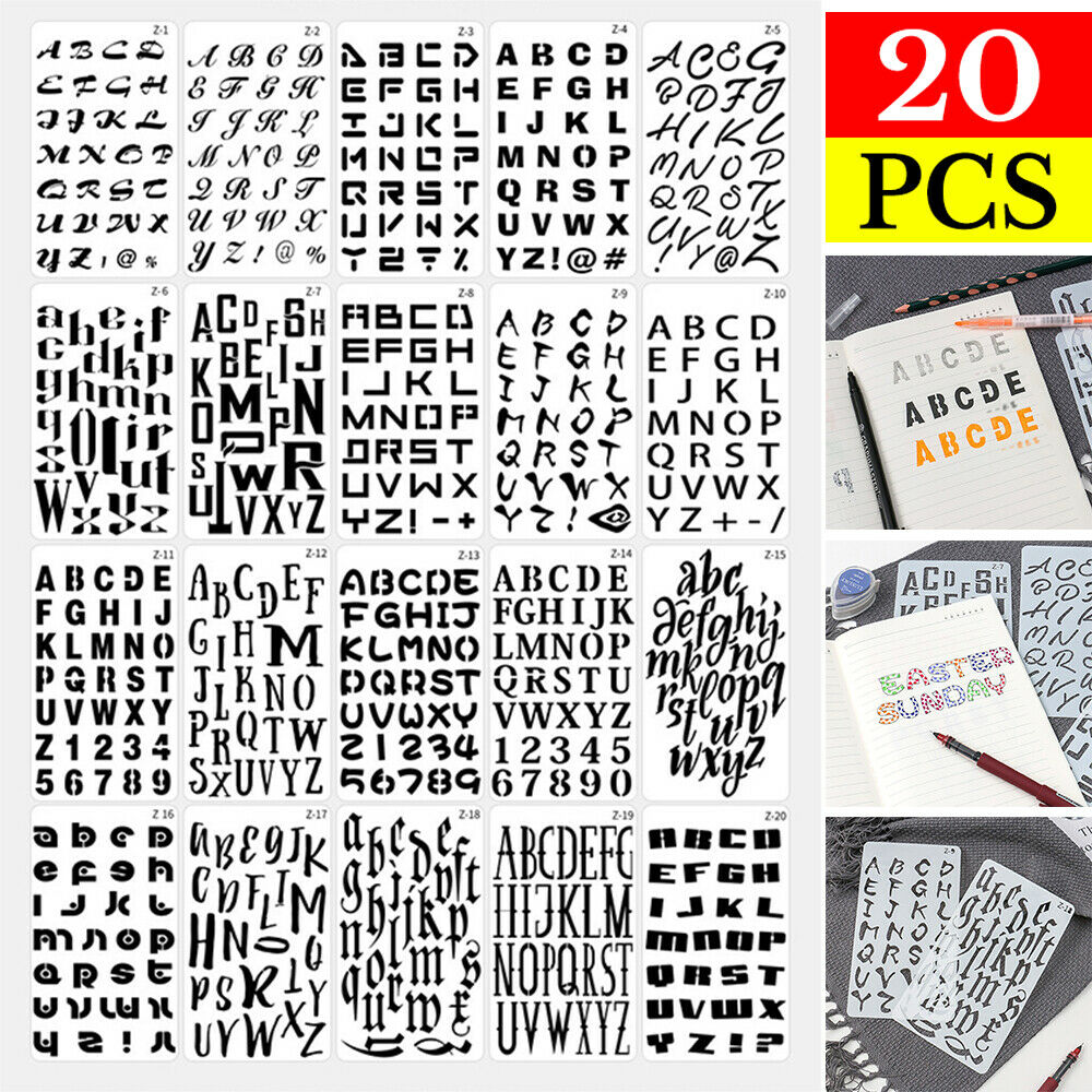 18/20x Letters Alphabt Painting Stencils Templates Scrapbooking/Paper Craft/DIY