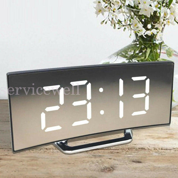 LED Electronic  Digital Alarm Clock Snooze Bedside Table Time Display USB Office