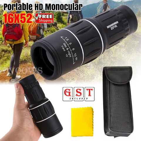 Super High Power 16x52 Portable HD Monocular Telescope Single Binoculars Outdoor