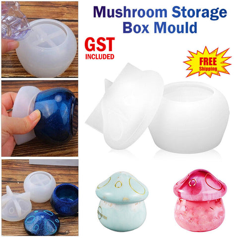 DIY Silicone Resin Casting Mold 3D Mushroom Storage Box Epoxy Craft Mould Tools