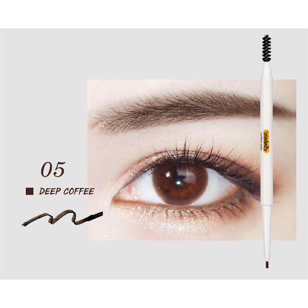 Slim Eyebrow Pencil Waterproof Eye Brow Eyeliner Pen With Brush Cosmetic Makeup