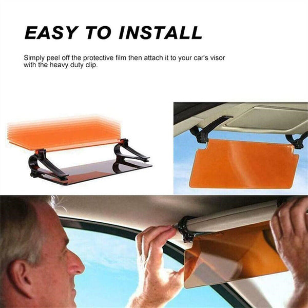 Car Sun Visor Extender Clip On Anti Glare Night Day Dazzle Drive Safety Sunshade