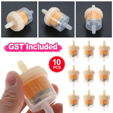 10X Motorcycle Inline Gas/Petrol Fuel Filter 6mm/7mm 1/4" Pipe Quad Bike Kit NEW